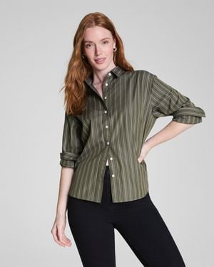 Spanx Poplin Oversized Button-Up Shirt - Multicolor