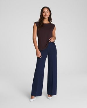 Spanx Supersmooth Perfectfit Ponte Wide Leg Pants - Blue