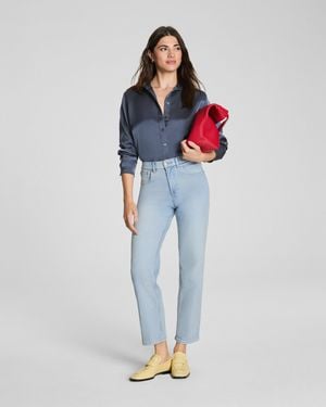 Spanx Shape Authentic 360 90S Straight Leg Jeans, Vintage Coastline - Blue