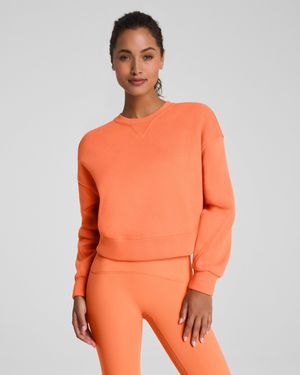 Spanx Boostup Cotton Fleece Crewneck - Orange