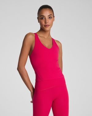 Spanx Boostup V-Neck Shelf Tank Top - Red
