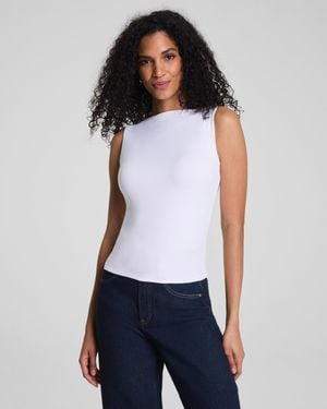 Spanx Smooth Jersey High Neck Tank Top - White
