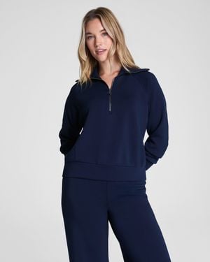 Spanx Airessentials Half Zip Top - Blue