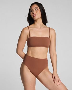 Spanx Smooth Swim Bandeau Bikini Top - Brown