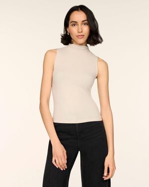 Spanx Smooth Jersey Mock Neck Tank Top - Natural