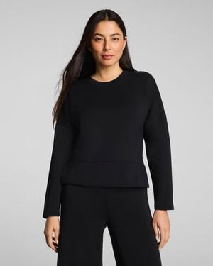 Spanx Airessentials Crewneck Long Sleeve Top - Black