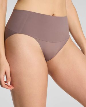 Spanx Supersmooth Undie-Tectable Hi-Leg Cotton Brief - Gray