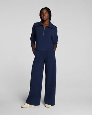 Spanx Airessentials French Rib Wide Leg Pants - Blue