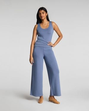 Spanx Airessentials Draped Sleeveless Jumpsuit - Blue