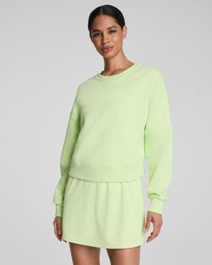 Spanx Boostup Cotton Fleece Crewneck - Green