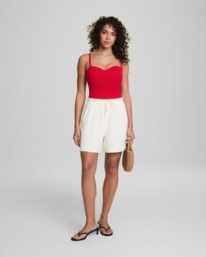 Spanx Shape Swim Convertible Pique Bandeau One-Piece - Red