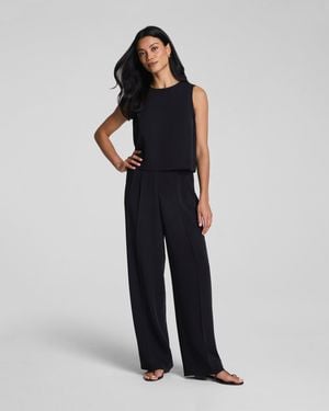 Spanx Carryon Pleated Wide Leg Pants - Blue