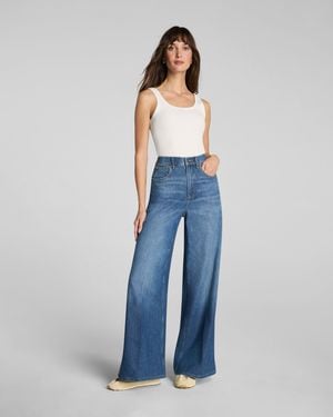 Spanx Supersmooth Authentic 360 Lightweight Super Wide Leg Jeans - Blue