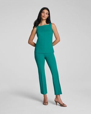 Spanx Supersmooth Perfectfit Ponte Kick Flare Pants With Pintuck - Green