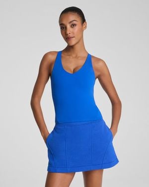 Spanx Boostup V-Neck Shelf Tank Top - Blue