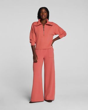 Spanx Airessentials French Rib Wide Leg Pants - Red