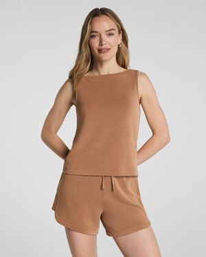 Spanx Airessentials Sandwashed Boatneck Tank Top - Brown