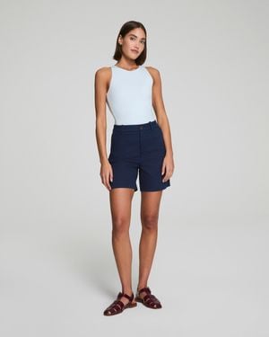 Spanx Supersmoothtm Stretch Twill Short, 7" - Blue