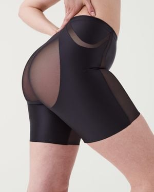 Spanx Shape Booty-Lifting Mid-Thigh Shorts - Blue