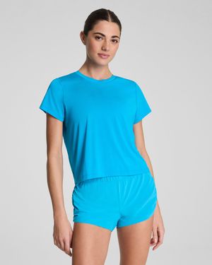 Spanx Boostup Crewneck T-Shirt With Staycool Tech - Blue