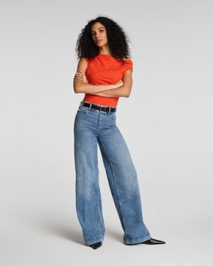 Spanx Shape Everywear Pull-On Wide Leg Jeans, Antique - Blue