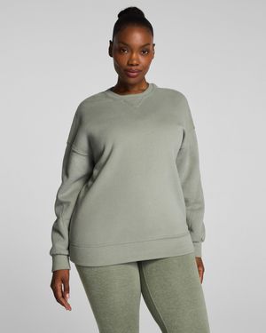Spanx Boostup Cotton Fleece Crewneck Tunic - Green