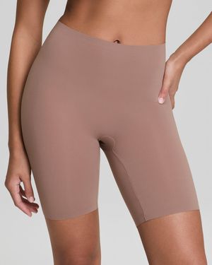 Spanx Smooth Fit-To-You Mid-Thigh Shorts - Brown