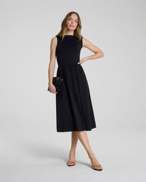 Spanx Smooth Jersey High Neck Midi Dress - Black