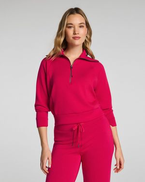 Spanx Airessentials Half Zip Top - Red