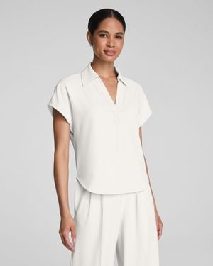 Spanx Carryon Collared T-Shirt - Natural