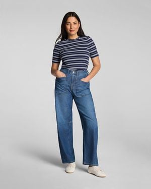 Spanx Supersmooth Authentic 360 Lightweight Utility Barrel Leg Jeans - Blue