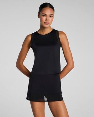 Spanx Bodyline Sheerious Crewneck Tank Top - Blue