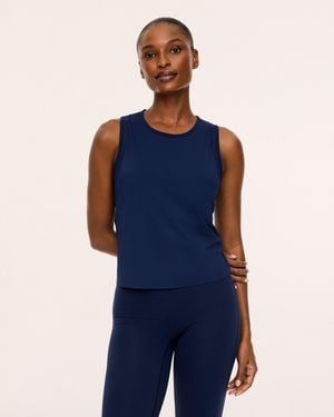 Spanx Bodyline Sheerious Crewneck Tank Top - Blue
