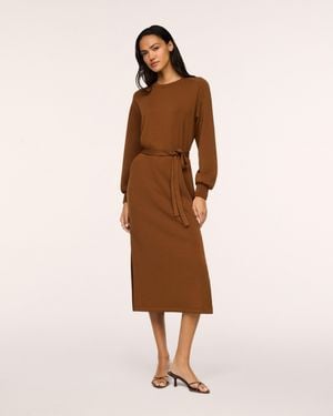 Spanx Airessentials Long Sleeve Tie-Waist Maxi Dress - Natural