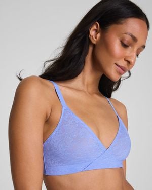 Spanx Supersmooth Day To Date Night Lace Bralette - Blue