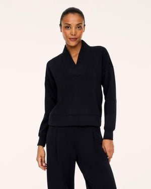 Spanx Airessentials V-Neck Long Sleeve Top - Blue