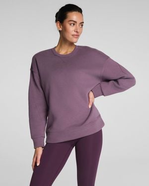 Spanx Boostup Cotton Fleece Crewneck Tunic - Purple