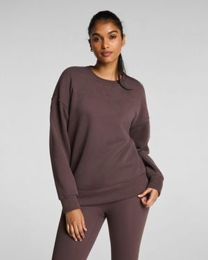 Spanx Boostup Cotton Fleece Crewneck Tunic - Brown