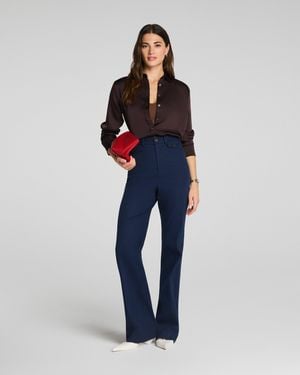 Spanx Supersmooth Stretch Twill Easy Flare Pants - Blue