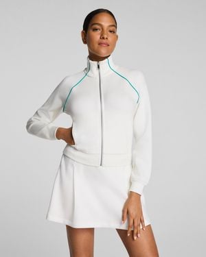 Spanx Airessentials Contrast Piping Track Jacket - White