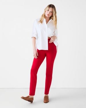 Spanx Supersmooth Perfectfit Ponte Slim Straight Pants - Red