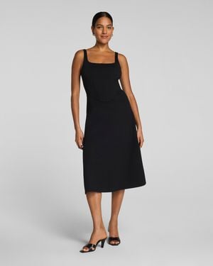 Spanx Shape Ponte Fit And Flare Midi Dress - Black