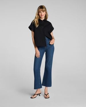 Spanx Shape Authentic 360 Raw Hem Kick Flare Jeans, Adriatic - Blue