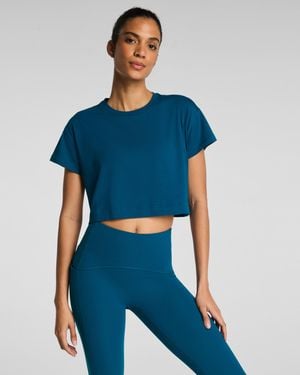 Spanx Boostup Cropped T-Shirt - Blue