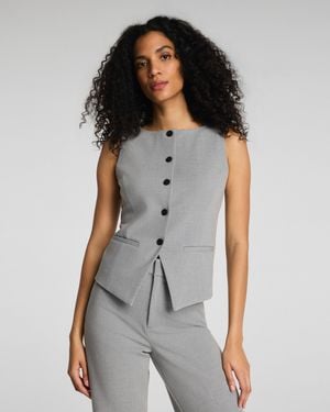 Spanx Wellsuited Tailored Button-Down Vest - Gray