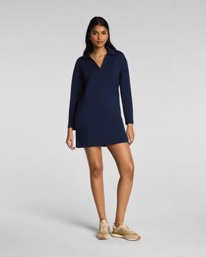 Spanx Airessentials Polo Long Sleeve Dress - Blue