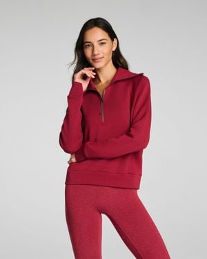 Spanx Airessentials Half Zip Top - Red
