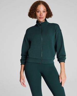 Spanx Airessentials Brushed Full Zip Jacket - Green