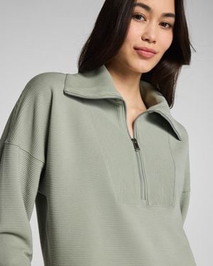 Spanx Airessentials French Rib Half Zip Top - Green