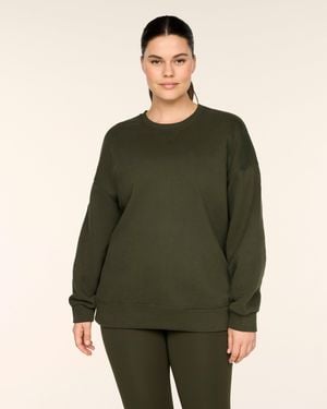 Spanx Boostup Cotton Fleece Crewneck Tunic - Green